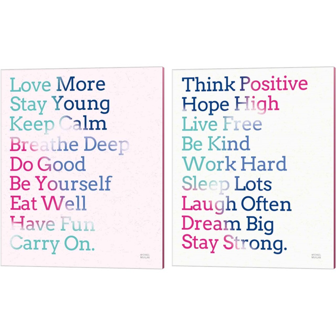 Key to Happiness Hot Pink by Michael Mullan 12" x 15" Canvas Wall Art (Set of 2)